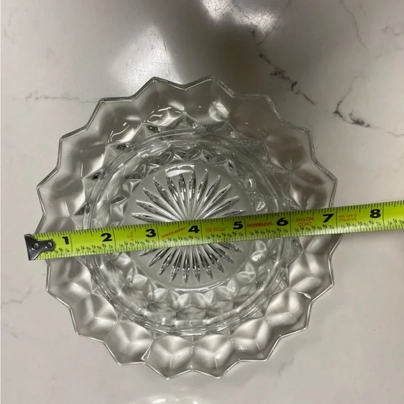 Vintage Cube/Cubist Fostoria American Clear Glass Round Dome Covered Butter Dish - Picture 12 of 13